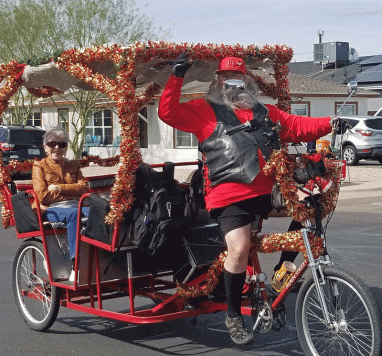 Pedicab driver at Coronado home tour